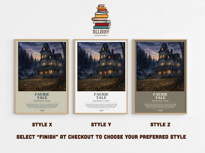 Faerie Tale bookish print in frame leaning in hallway – fantasy wall art