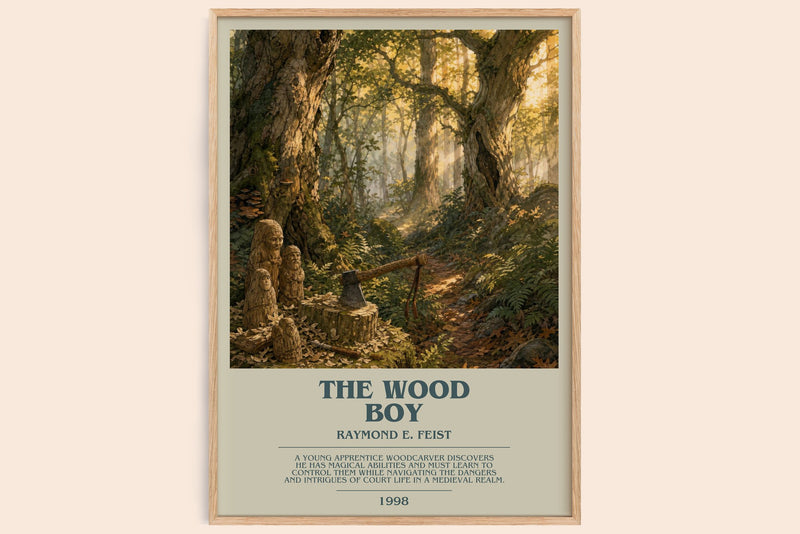 The Wood Boy bookish book poster by Raymond E. Feist – framed literary art print