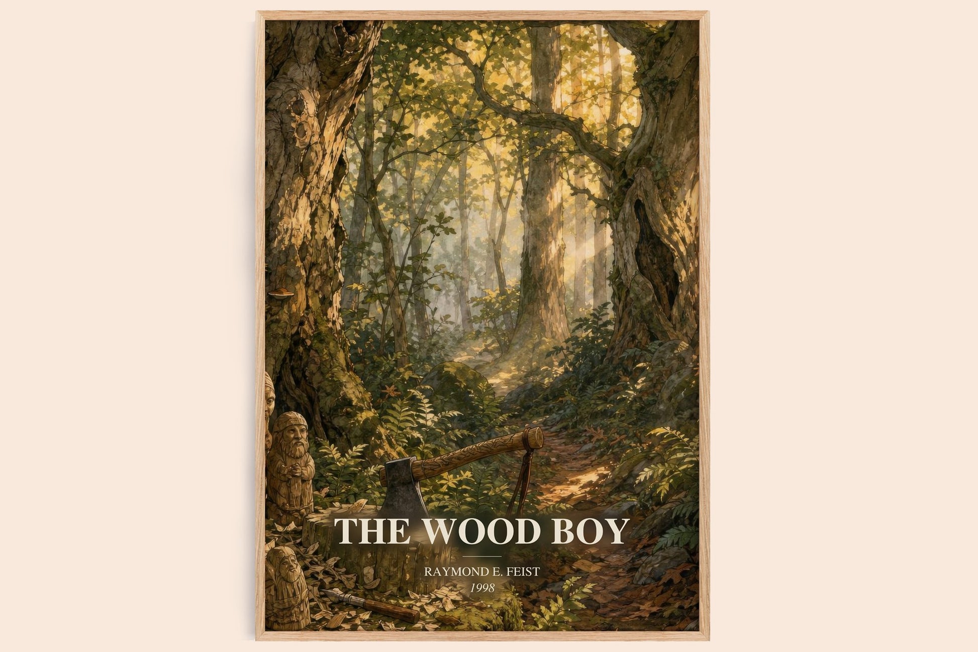 The Wood Boy watercolour book poster by Raymond E. Feist – framed literary art print
