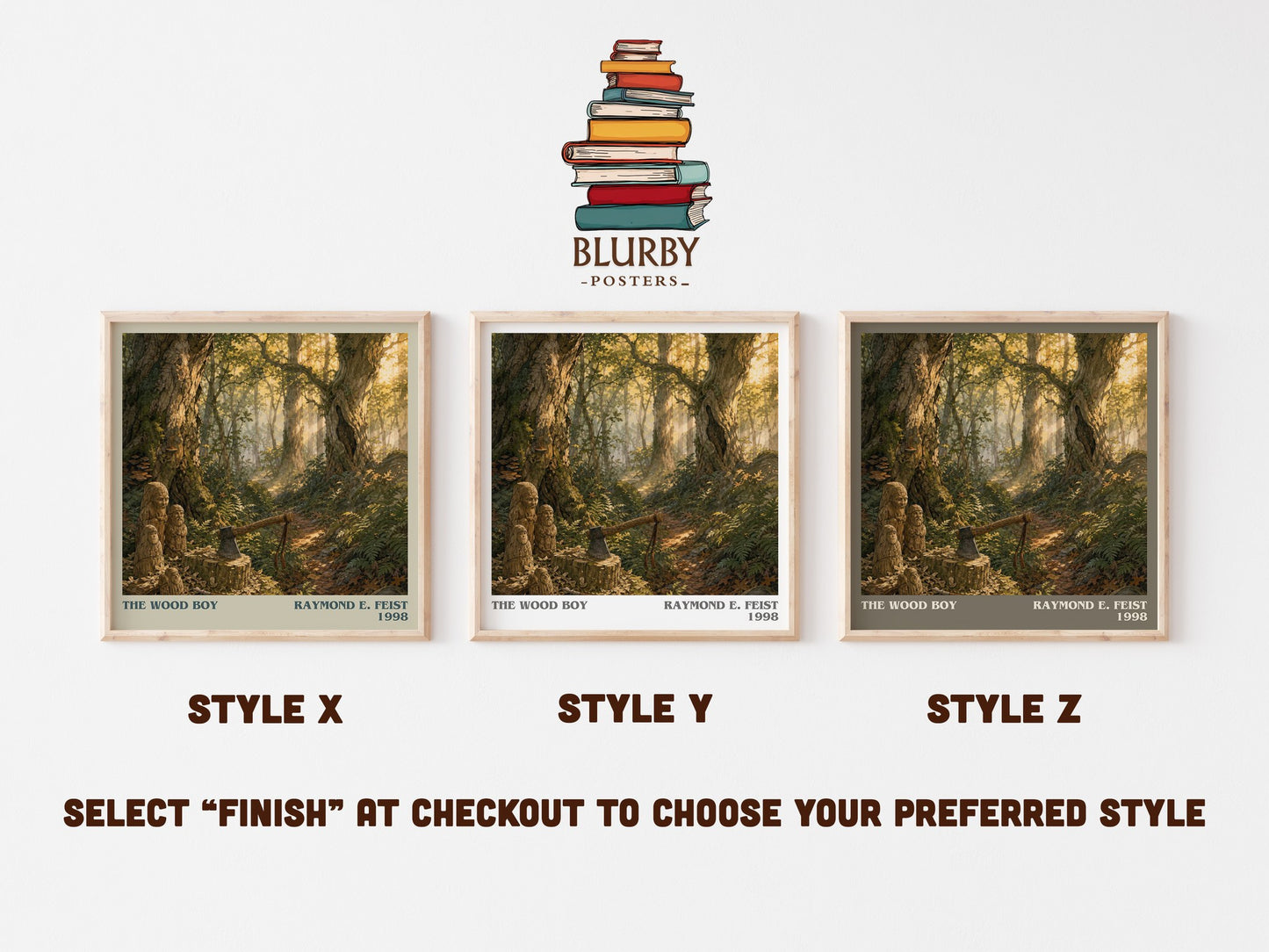 The Wood Boy literary print in frame leaning in hallway – fantasy wall art