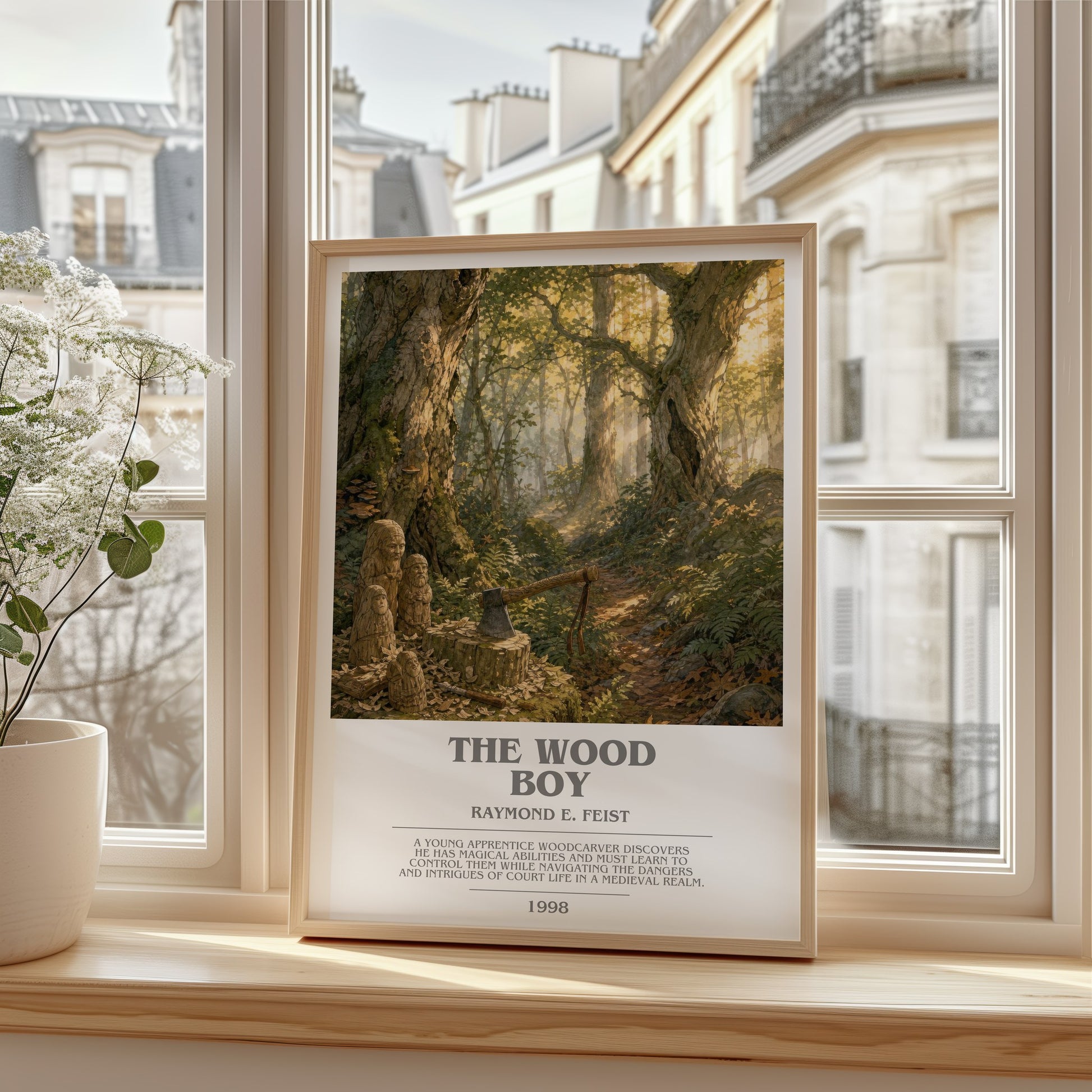 The Wood Boy bookish poster colour and style options – Raymond E. Feist book art