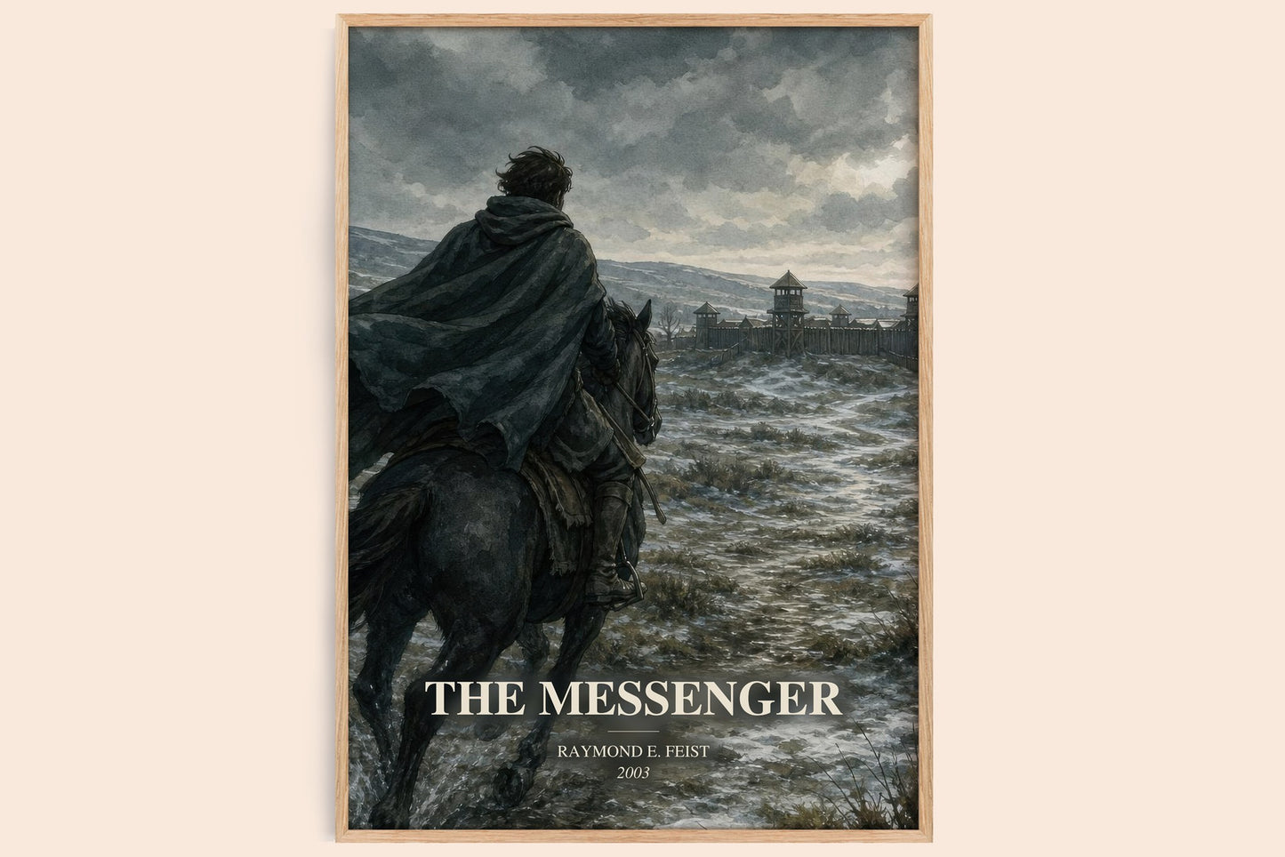 The Messenger watercolour book poster by Raymond E. Feist – framed literary art print