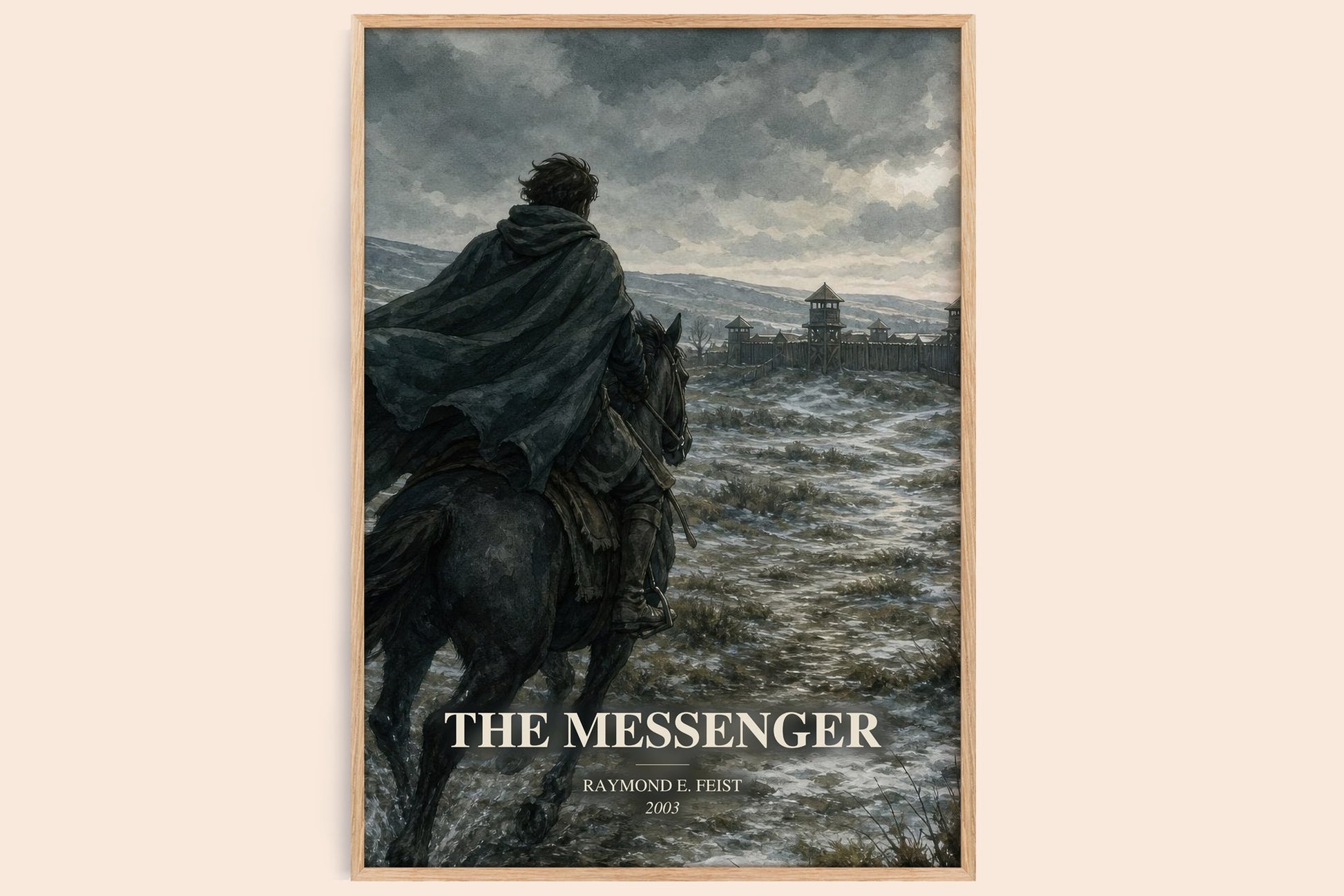 The Messenger watercolour book poster by Raymond E. Feist – framed literary art print