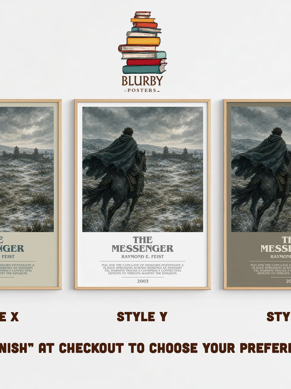 The Messenger bookish print in frame leaning in hallway – fantasy wall art