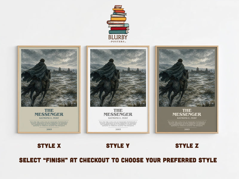 The Messenger bookish print in frame leaning in hallway – fantasy wall art