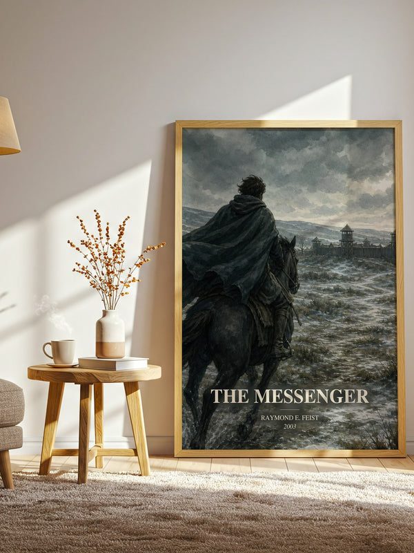 The Messenger watercolour print in frame leaning in hallway – fantasy wall art