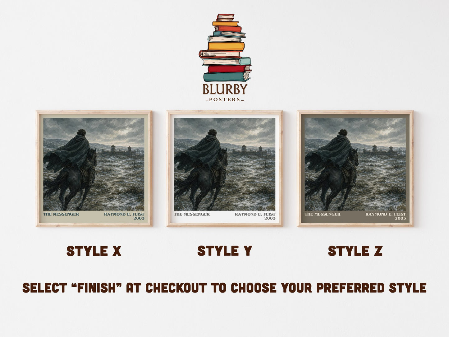The Messenger literary print in frame leaning in hallway – fantasy wall art