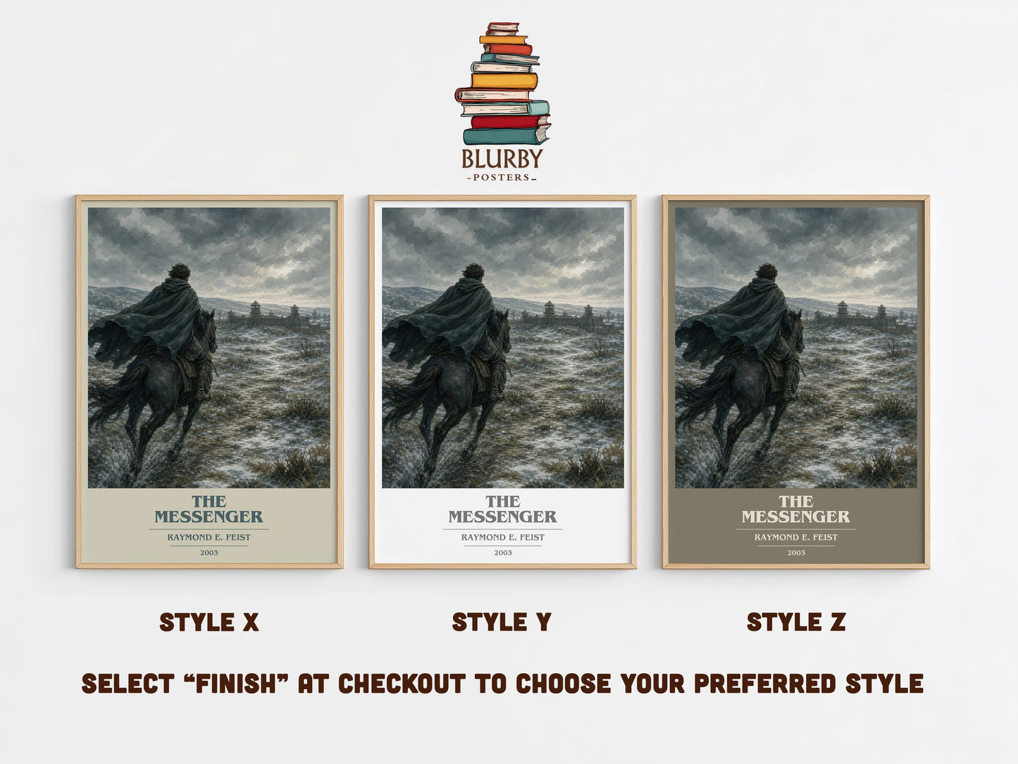 The Messenger book cover print in frame leaning in hallway – fantasy wall art