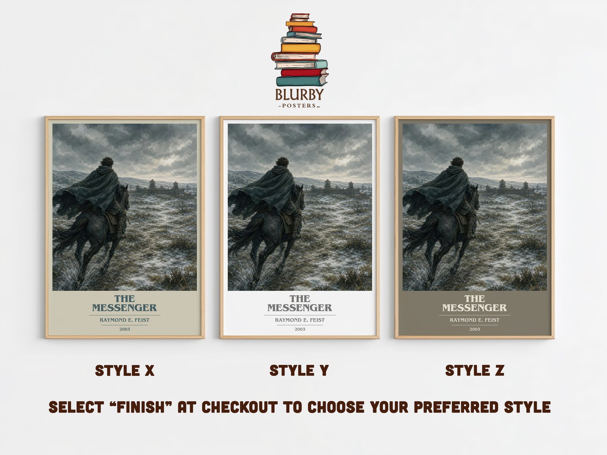The Messenger book cover print in frame leaning in hallway – fantasy wall art