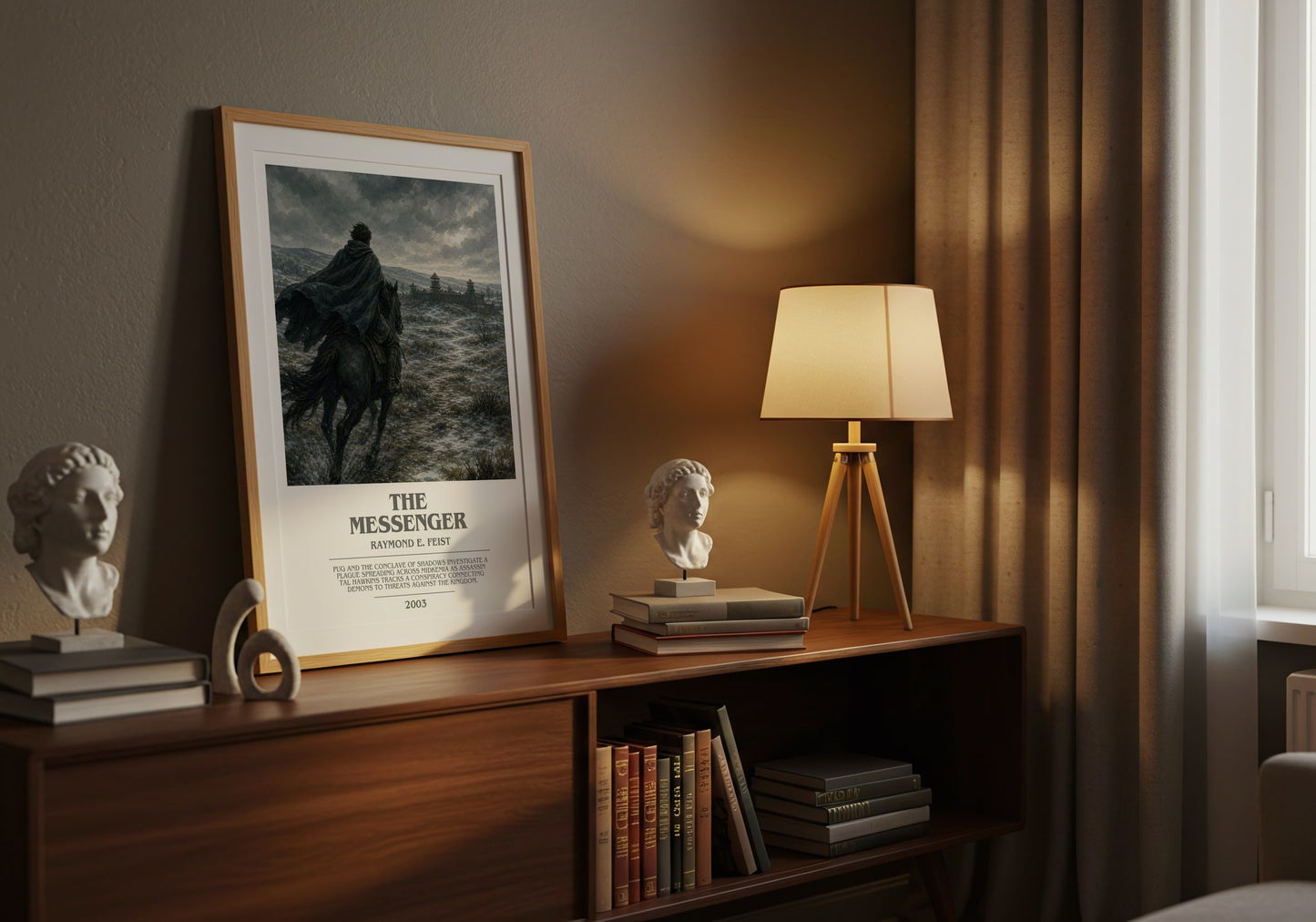 The Messenger bookish book poster framed on wall – fantasy wall art