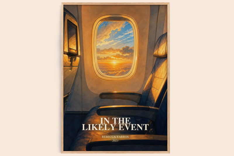 In The Likely Event watercolour book poster by Rebecca Yarros – framed literary art print