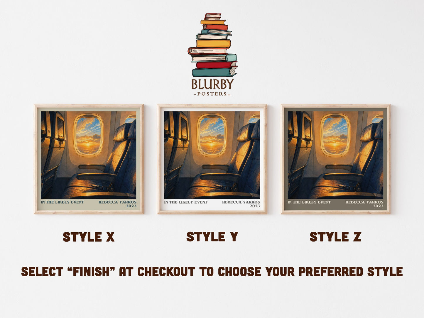 In The Likely Event literary print in frame leaning in hallway – romance wall art
