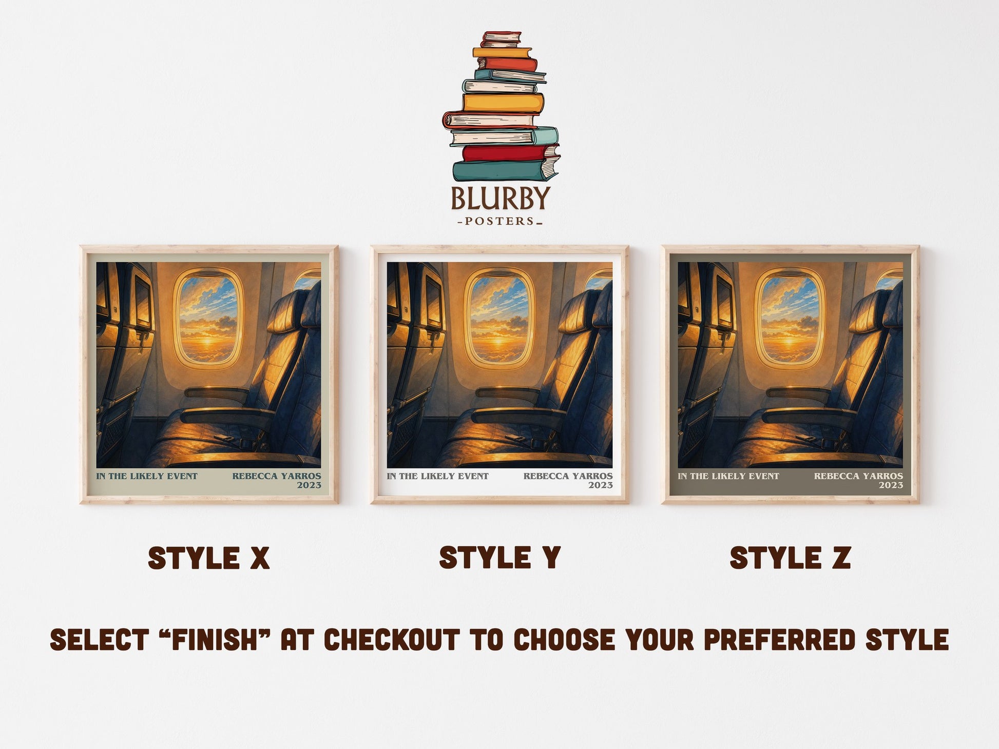 In The Likely Event literary print in frame leaning in hallway – romance wall art
