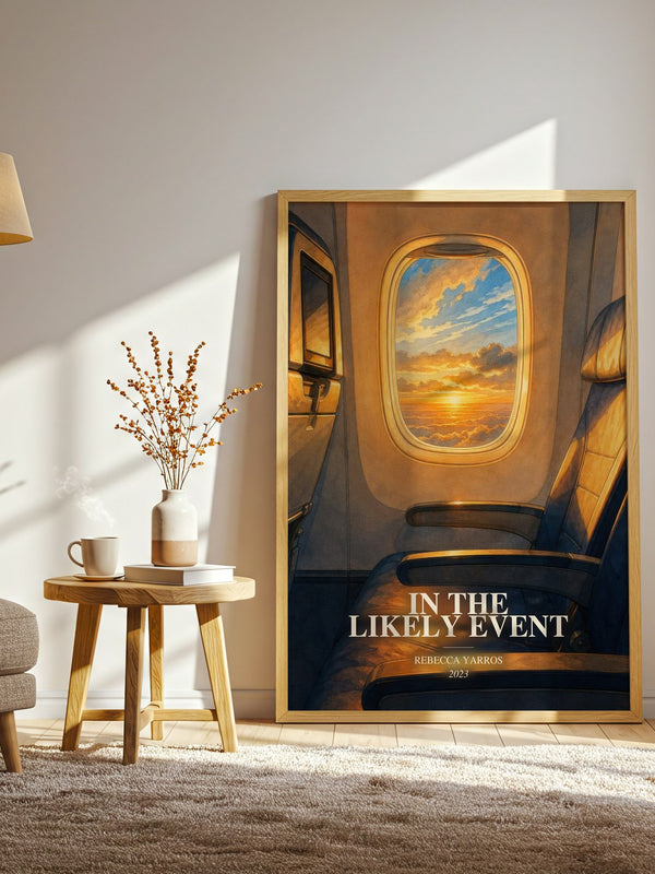 In The Likely Event watercolour print in frame leaning in hallway – romance wall art