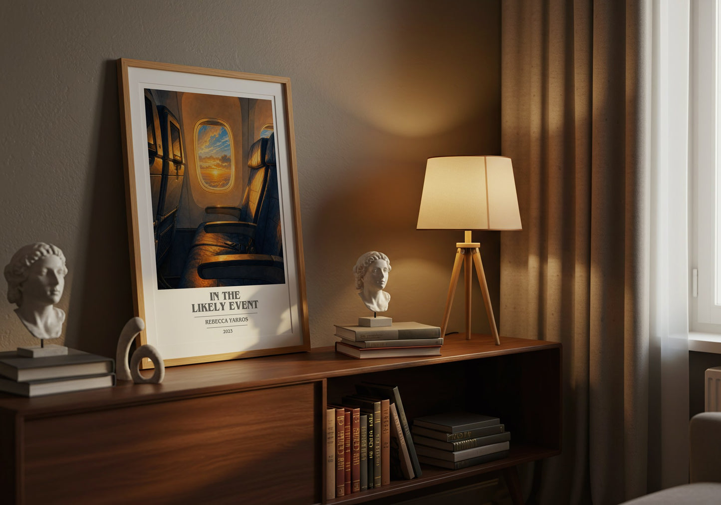 In The Likely Event book cover book poster framed on wall – romance wall art