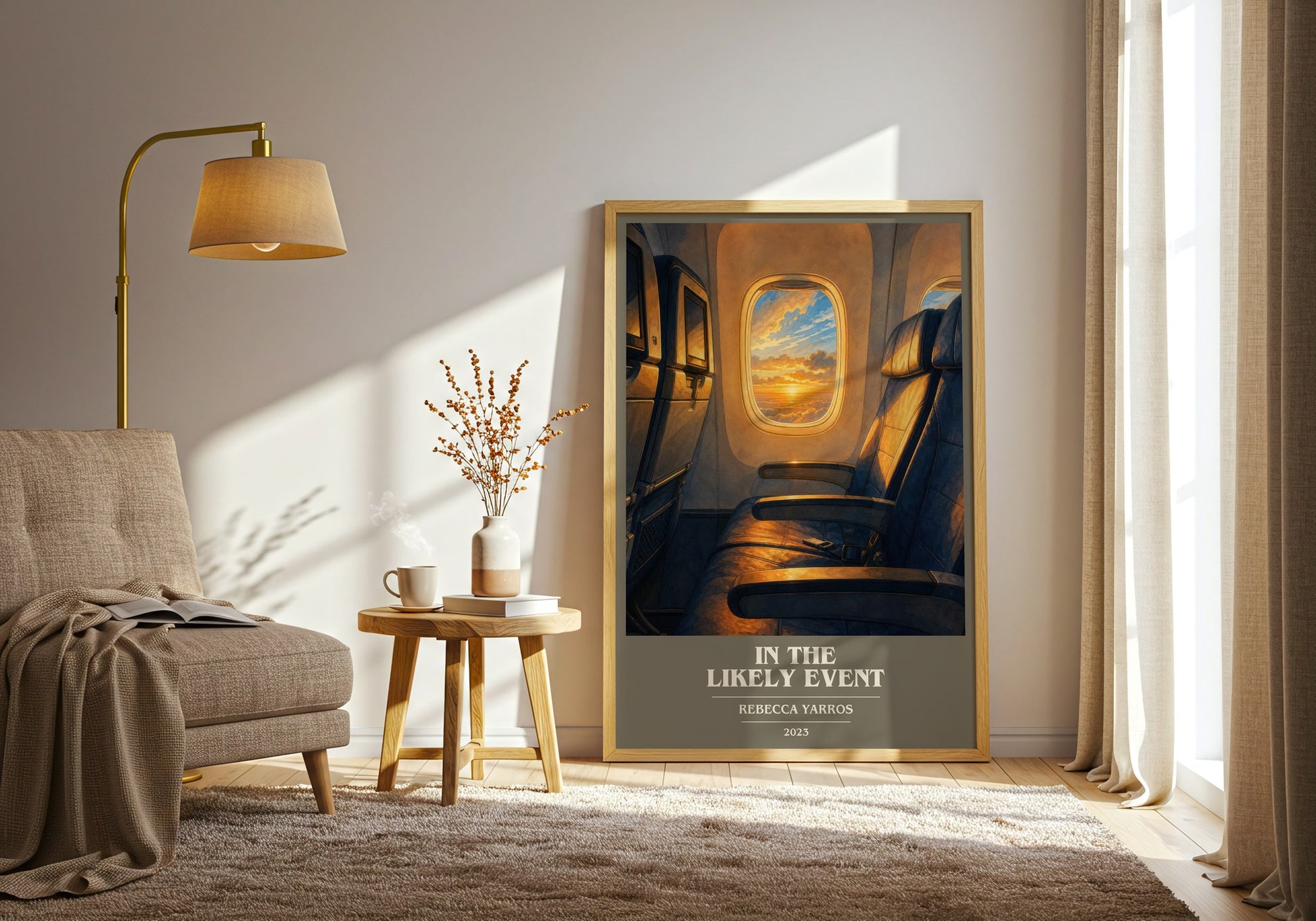 In The Likely Event book cover print on bookshelf – Rebecca Yarros fan gift