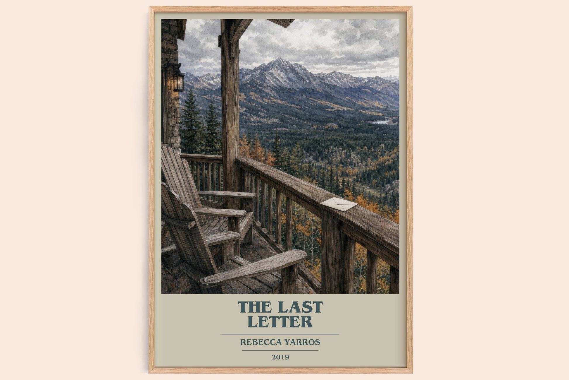 The Last Letter book cover book poster by Rebecca Yarros – framed literary art print