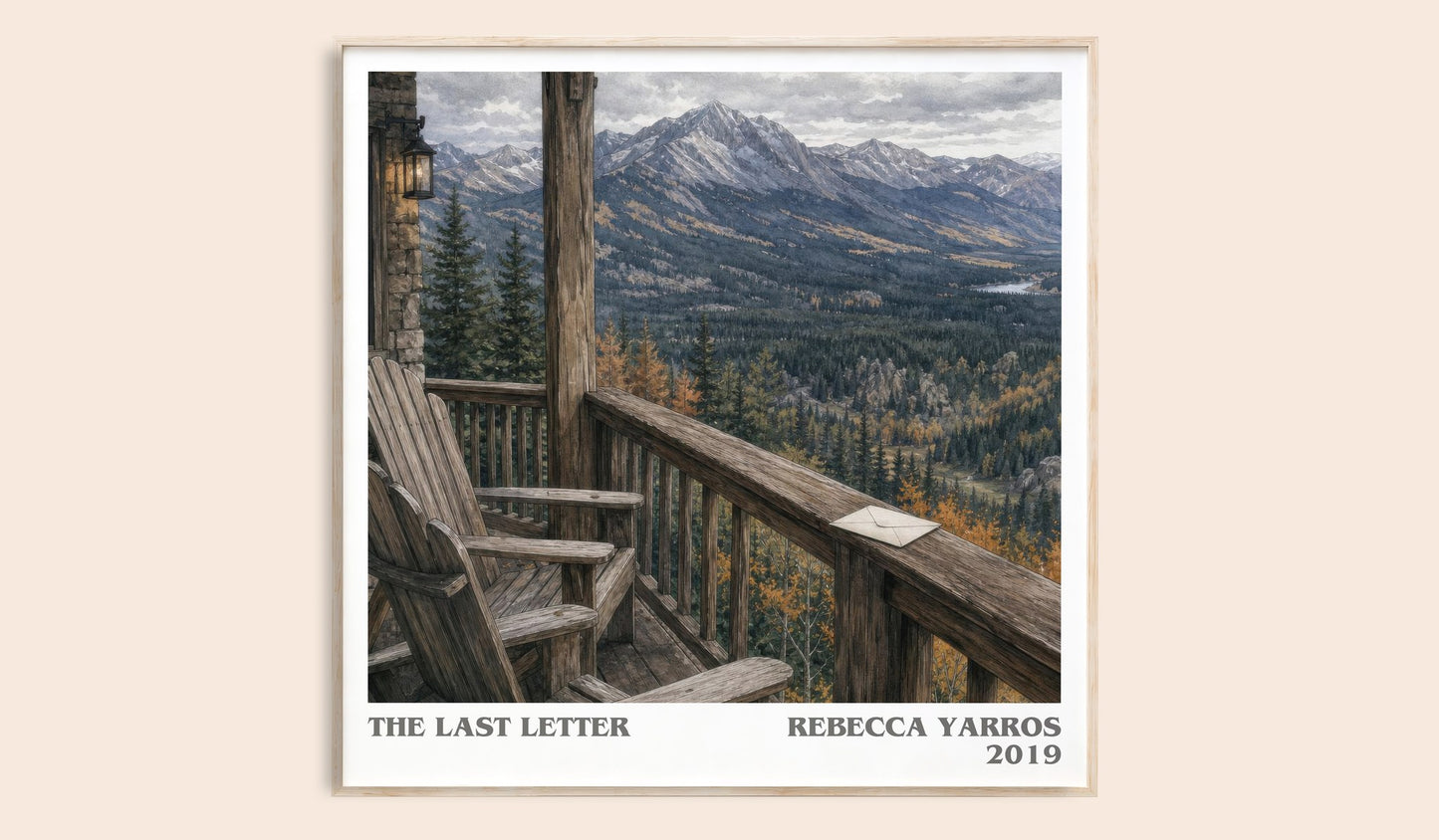The Last Letter literary book poster by Rebecca Yarros – framed literary art print