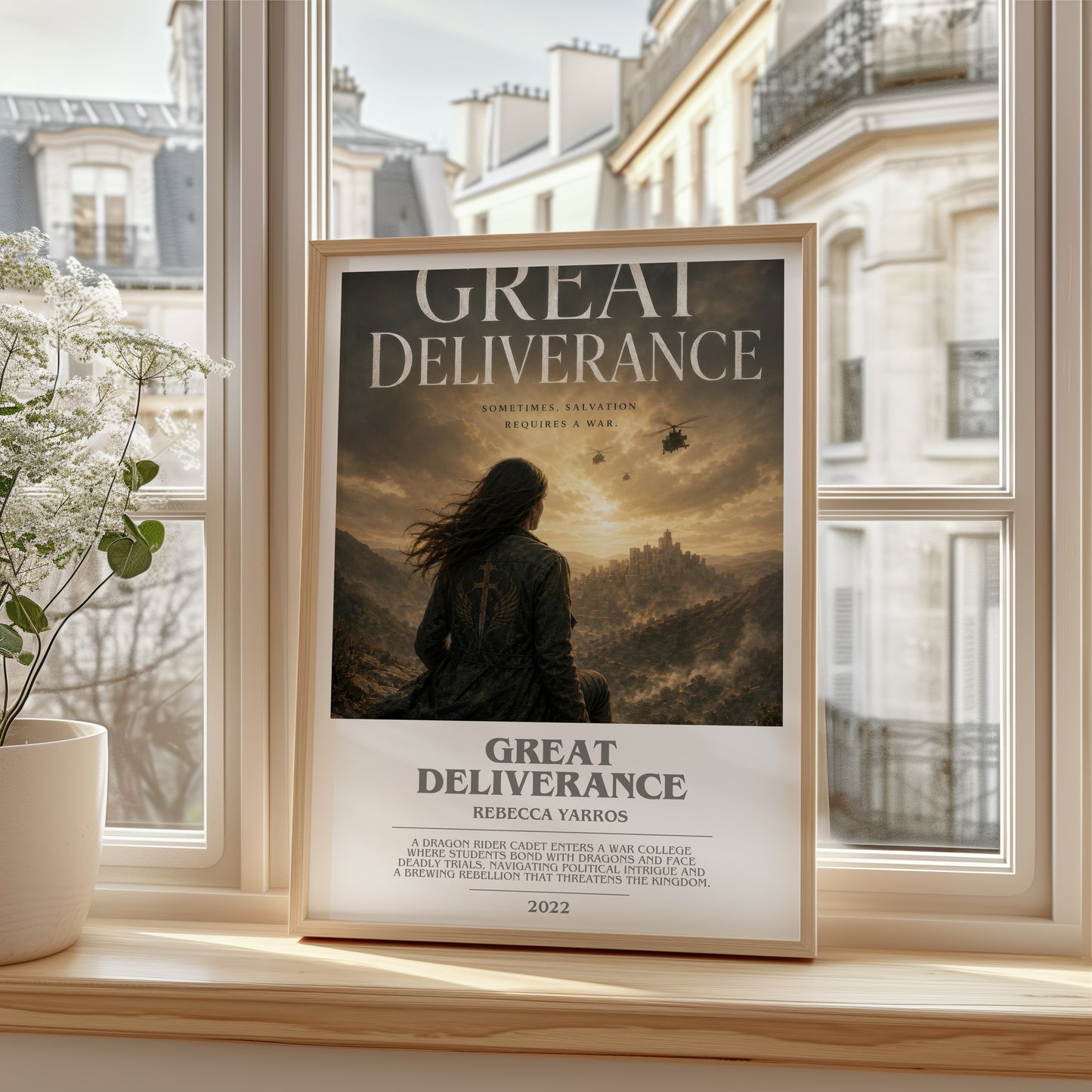 Great Deliverance bookish poster colour and style options – Rebecca Yarros book art