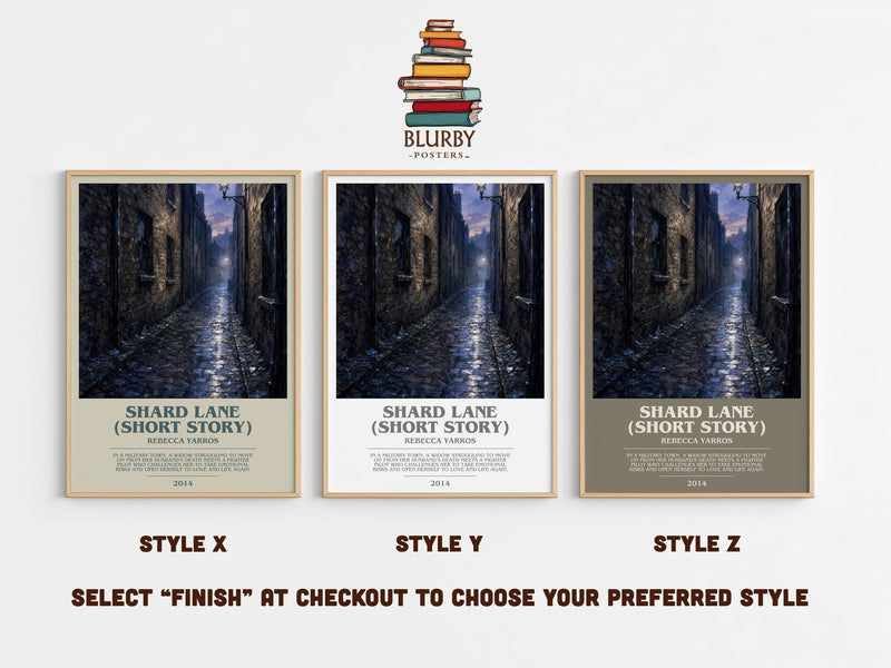 Shard Lane (Short Story) bookish print in frame leaning in hallway – romance wall art