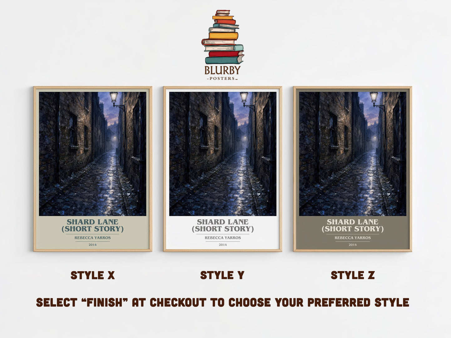 Shard Lane (Short Story) book cover print in frame leaning in hallway – romance wall art