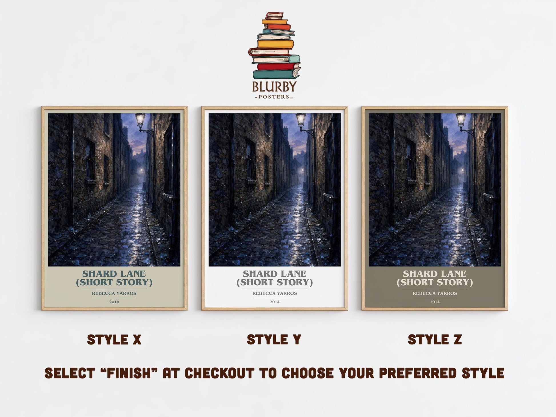 Shard Lane (Short Story) book cover print in frame leaning in hallway – romance wall art
