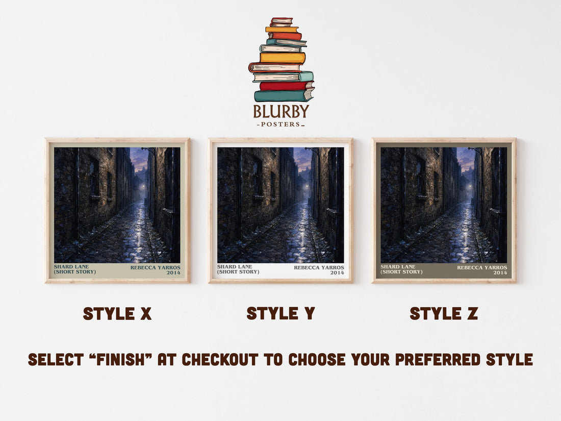 Shard Lane (Short Story) literary print in frame leaning in hallway – romance wall art (mockup)
