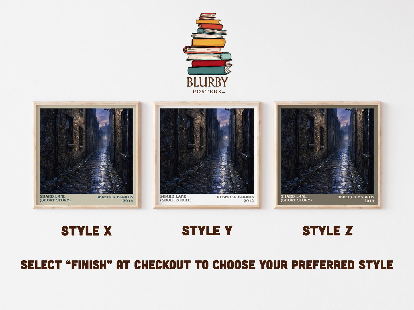 Shard Lane (Short Story) literary print in frame leaning in hallway – romance wall art