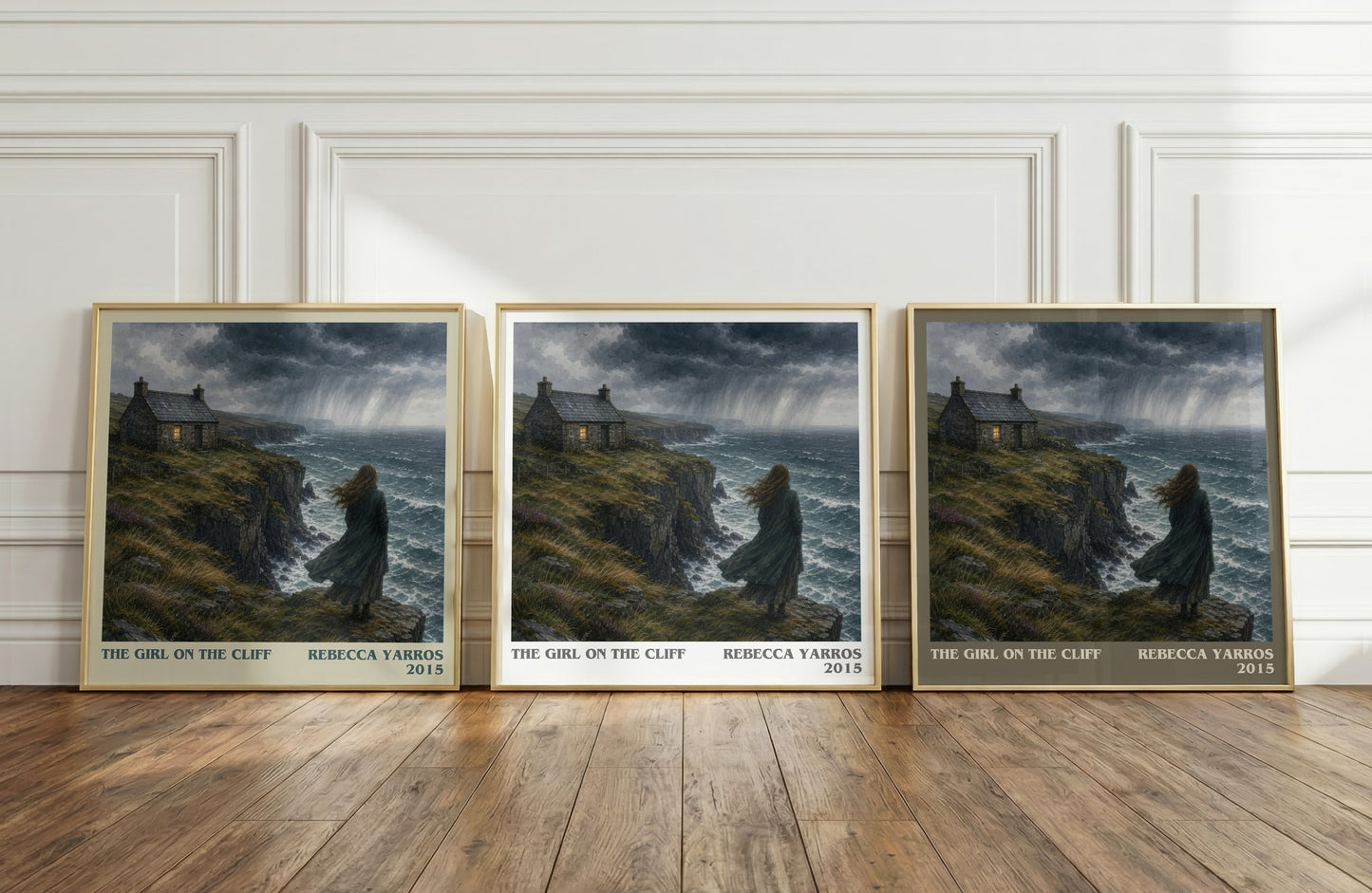 The Girl On The Cliff literary art print colour and style options – Rebecca Yarros book art