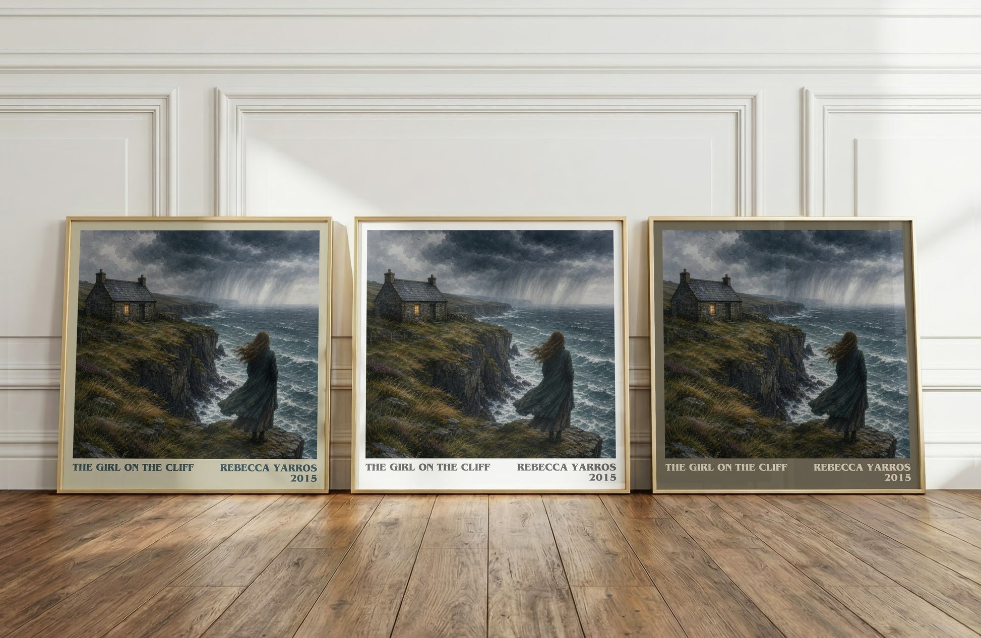 The Girl On The Cliff literary art print colour and style options – Rebecca Yarros book art