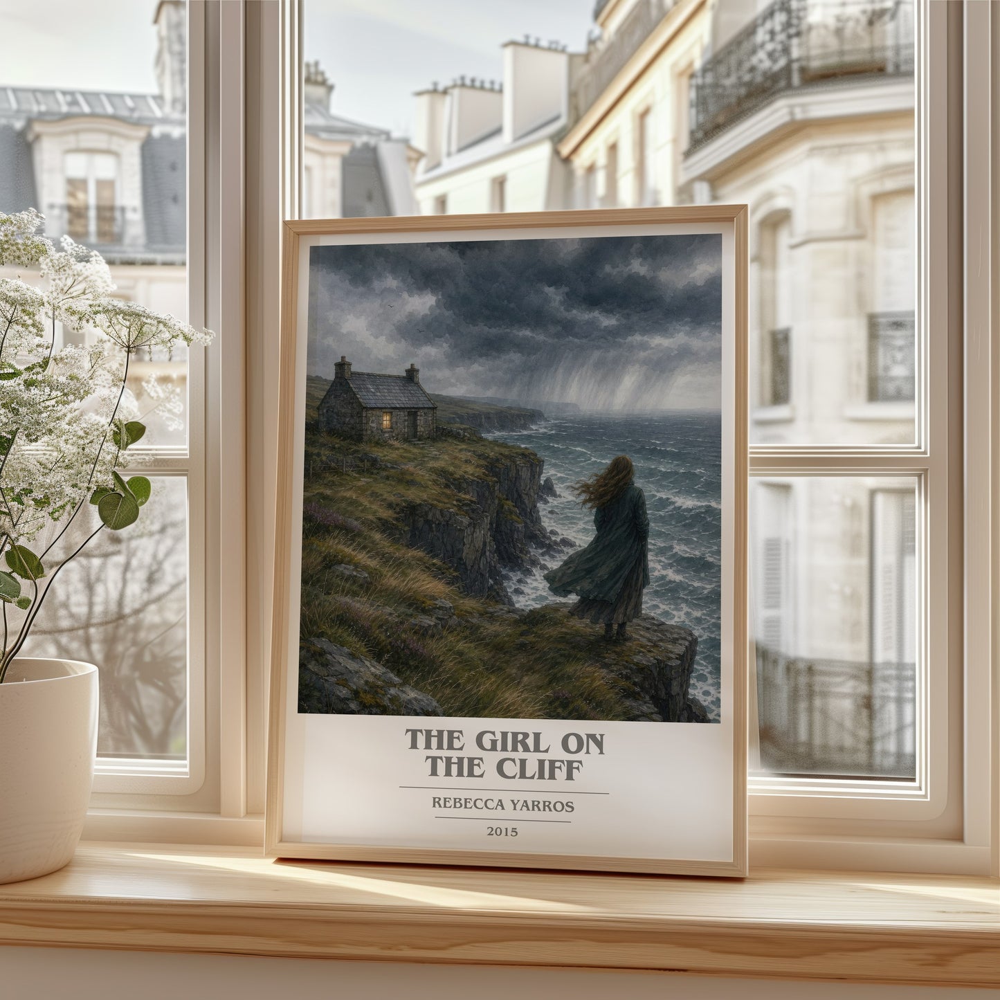 The Girl On The Cliff book cover poster colour and style options – Rebecca Yarros book art