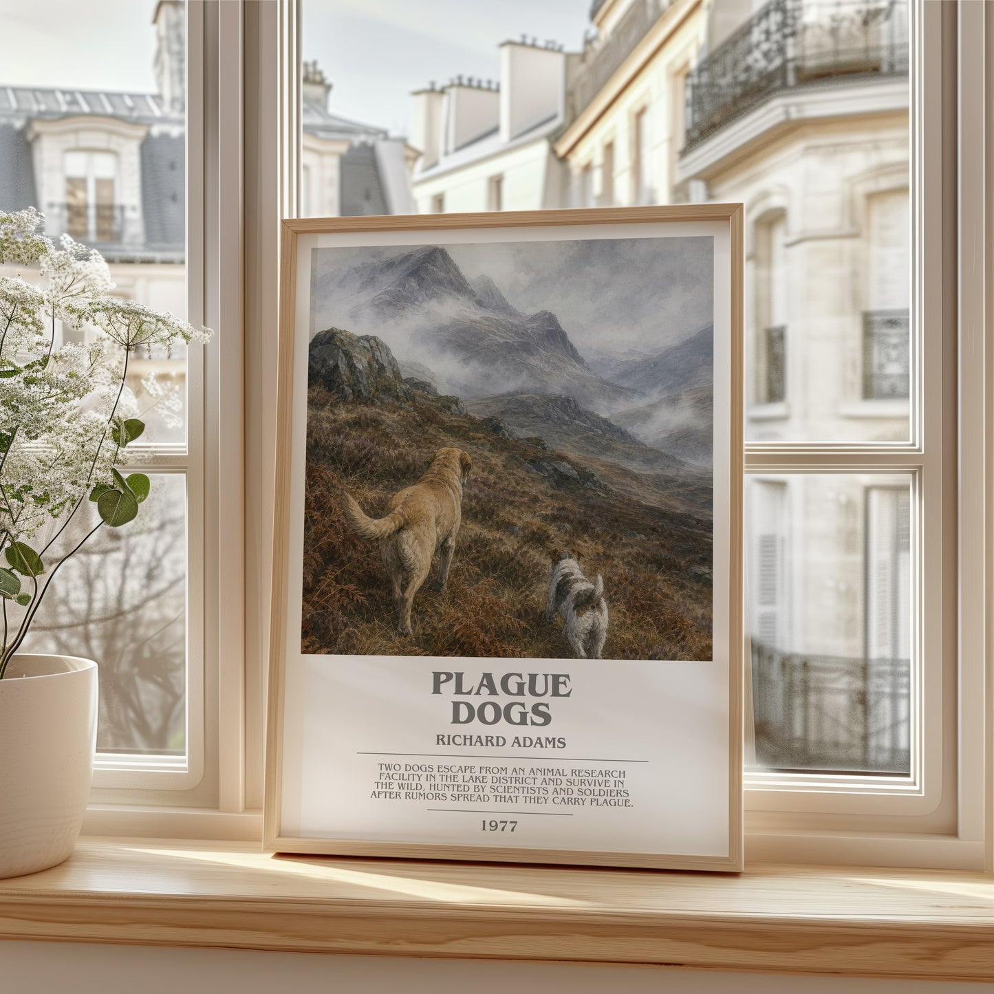 Plague Dogs bookish poster colour and style options – Richard Adams book art
