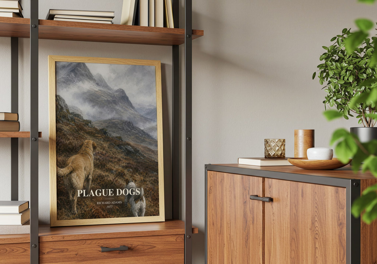 Plague Dogs book watercolour illustration paper finish options – matte satin gloss