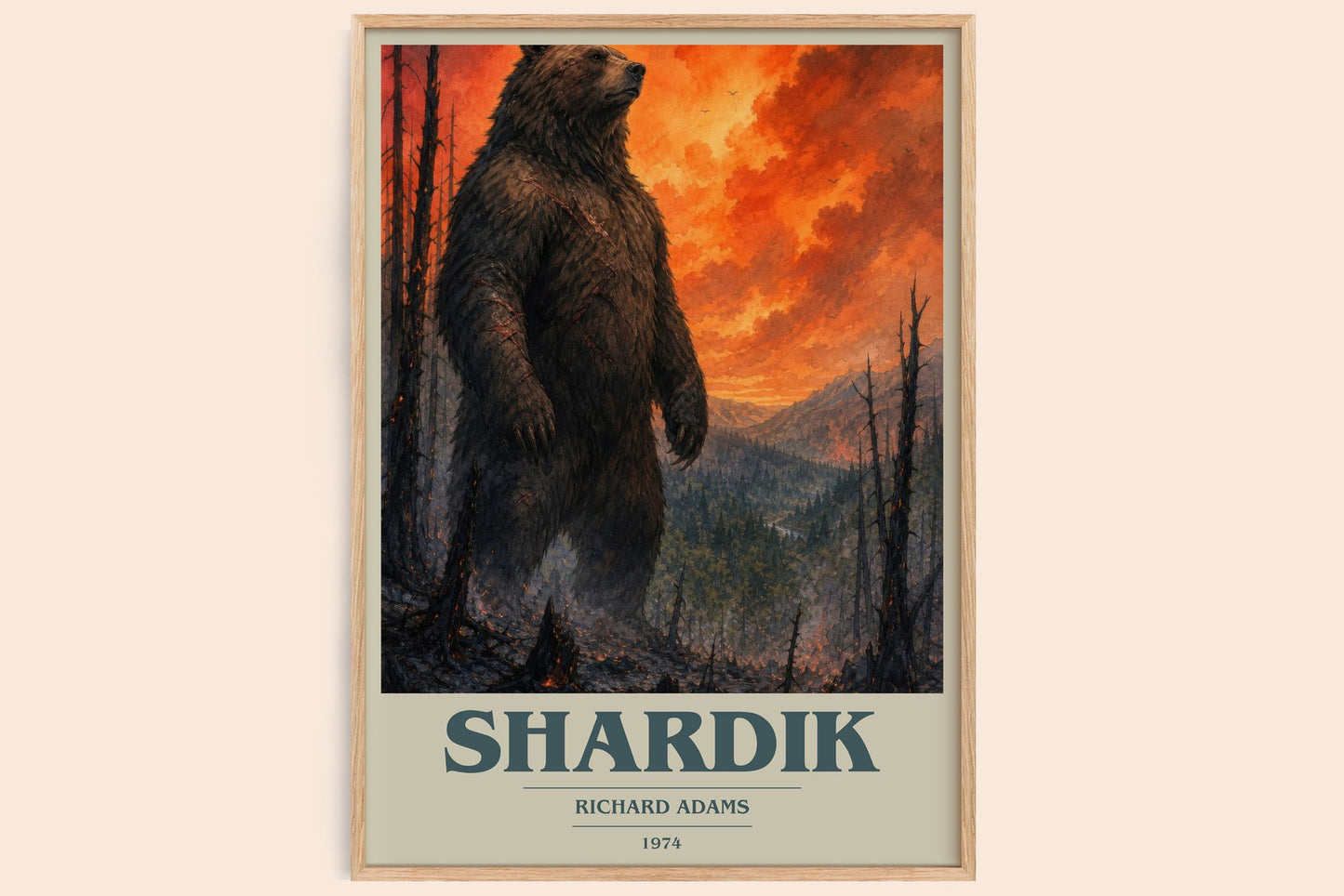 Shardik book cover book poster by Richard Adams – framed literary art print