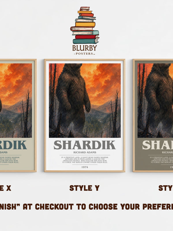Shardik bookish print in frame leaning in hallway – fantasy wall art