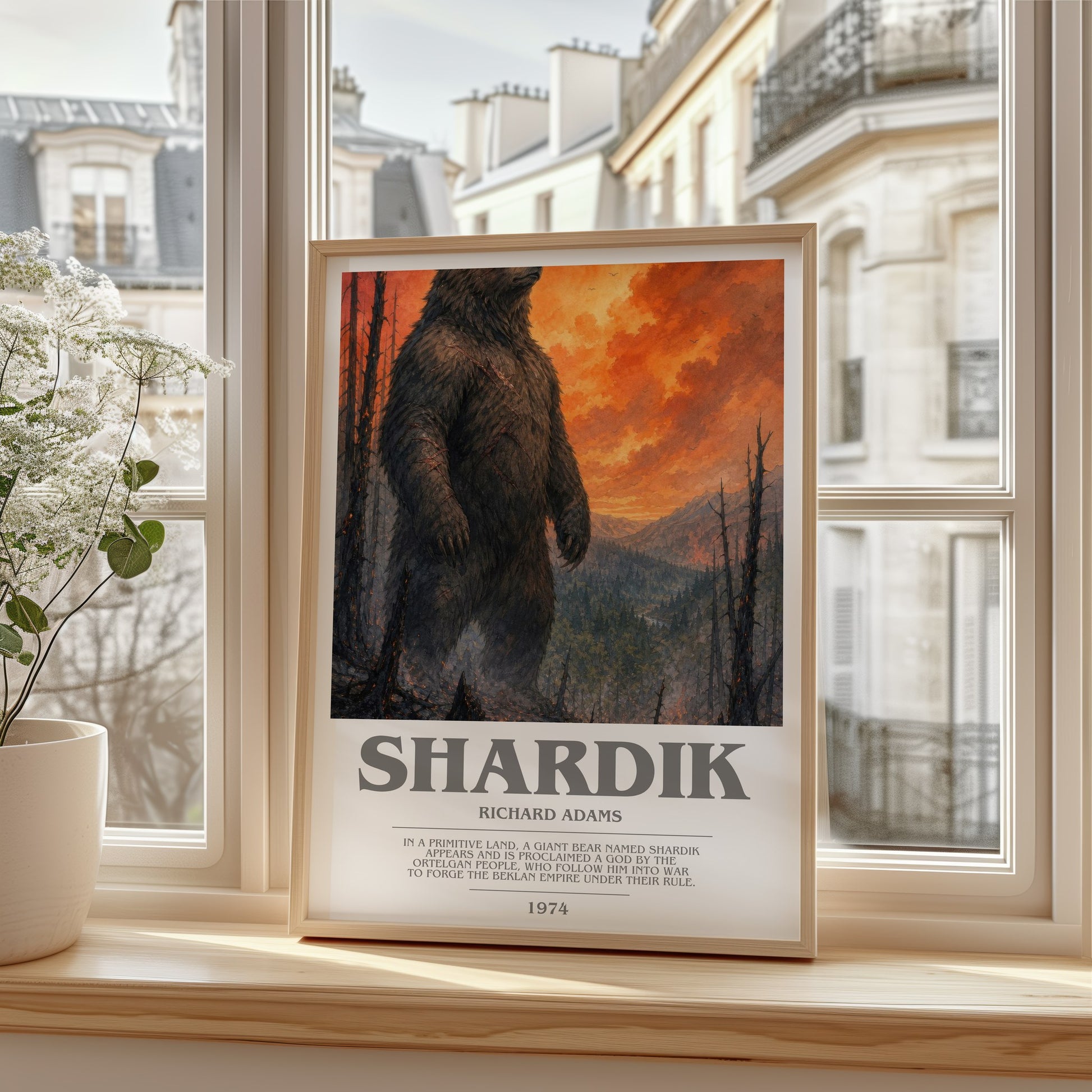 Shardik bookish poster colour and style options – Richard Adams book art