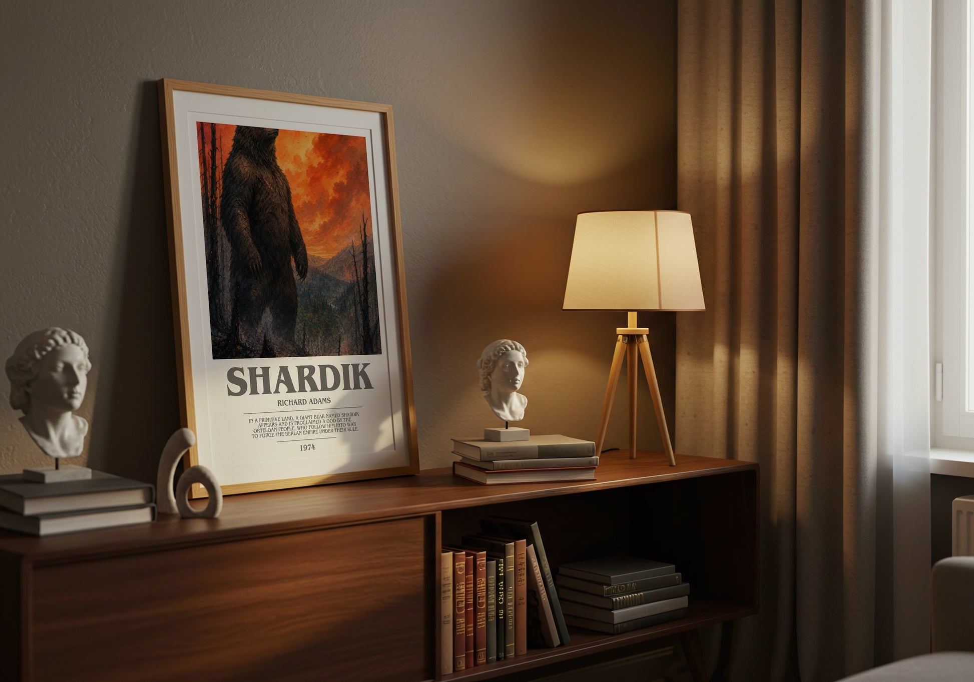 Shardik bookish book poster framed on wall – fantasy wall art