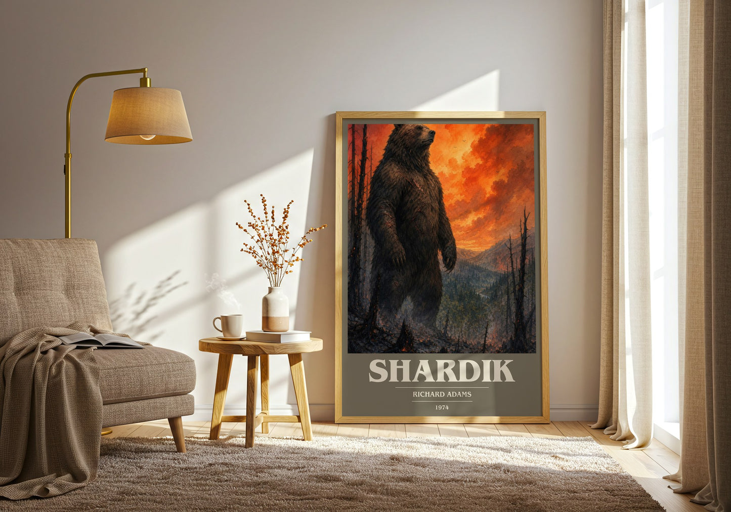 Shardik book cover print on bookshelf – Richard Adams fan gift