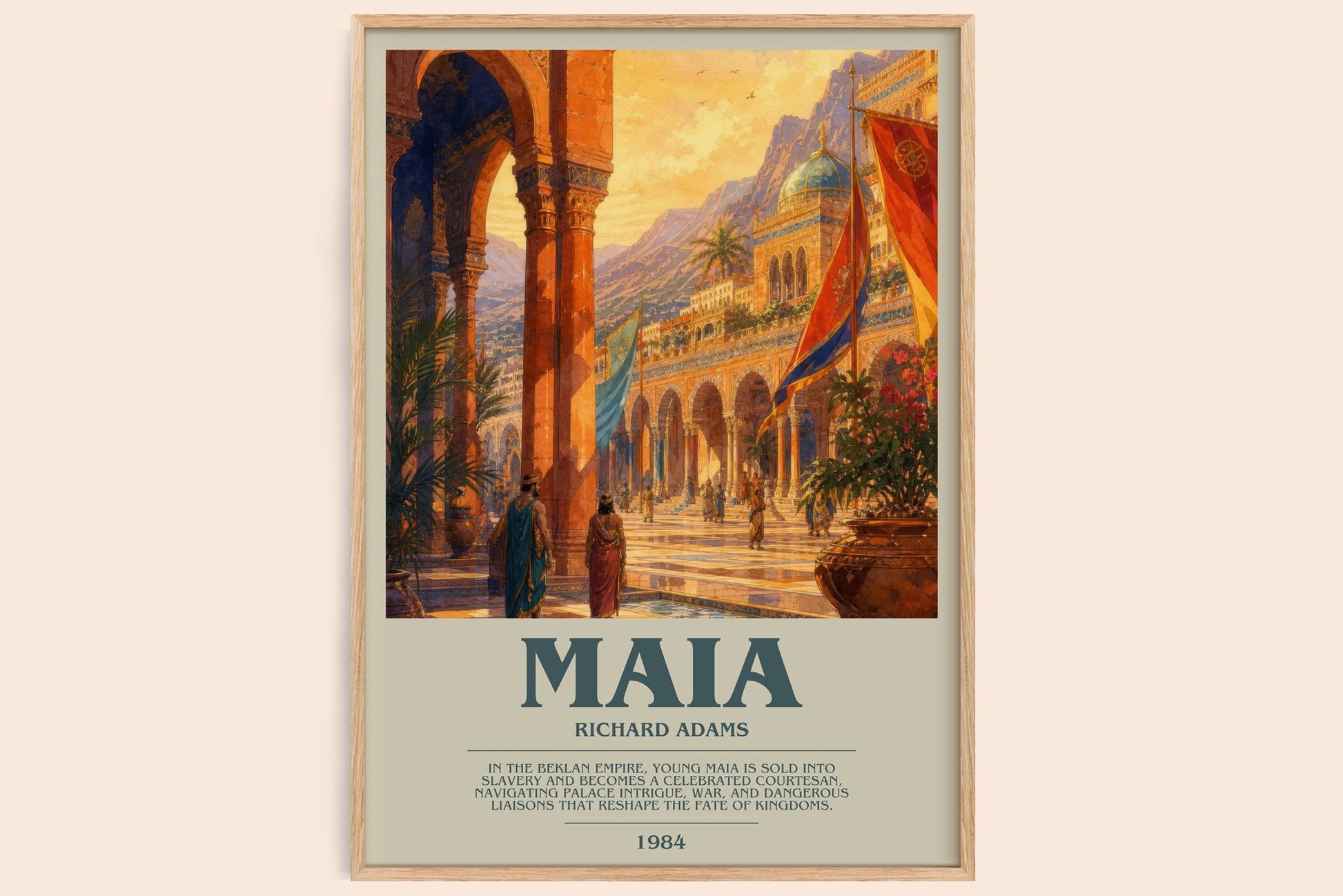 Maia bookish book poster by Richard Adams – framed literary art print