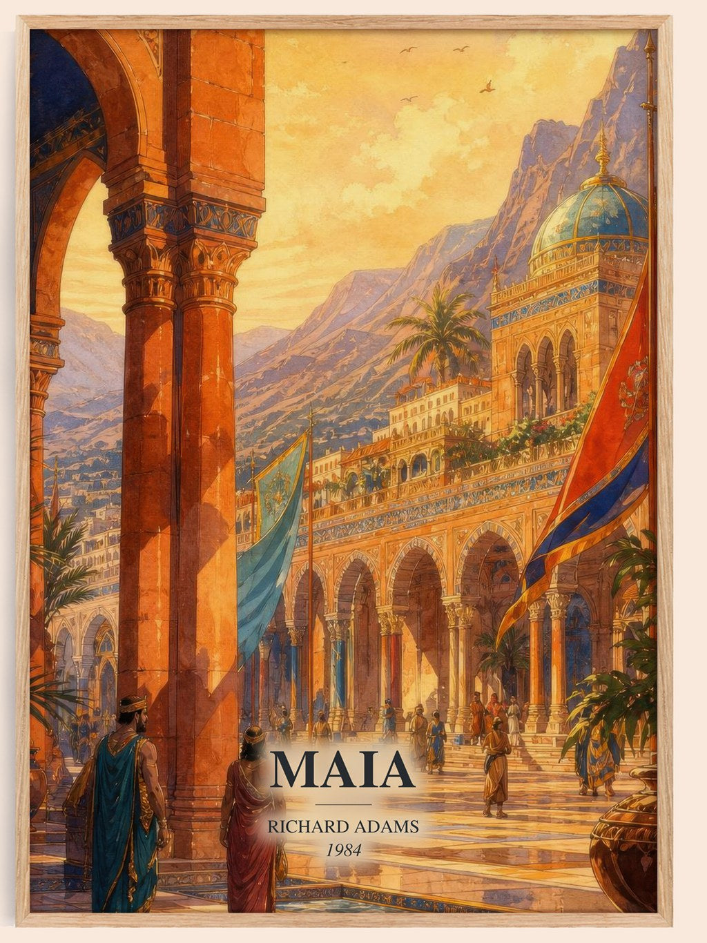 Maia watercolour book poster by Richard Adams – framed literary art print