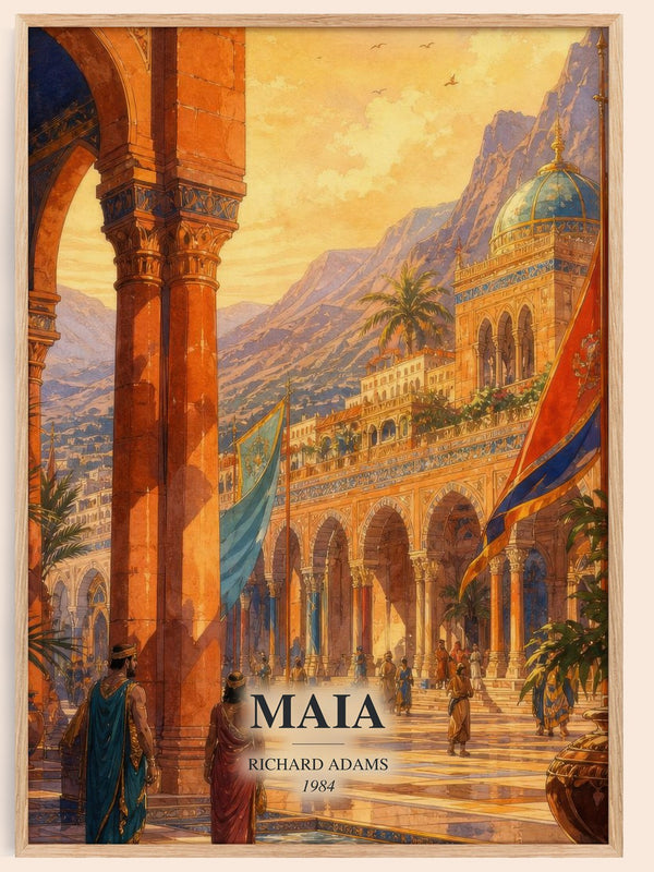 Maia watercolour book poster by Richard Adams – framed literary art print