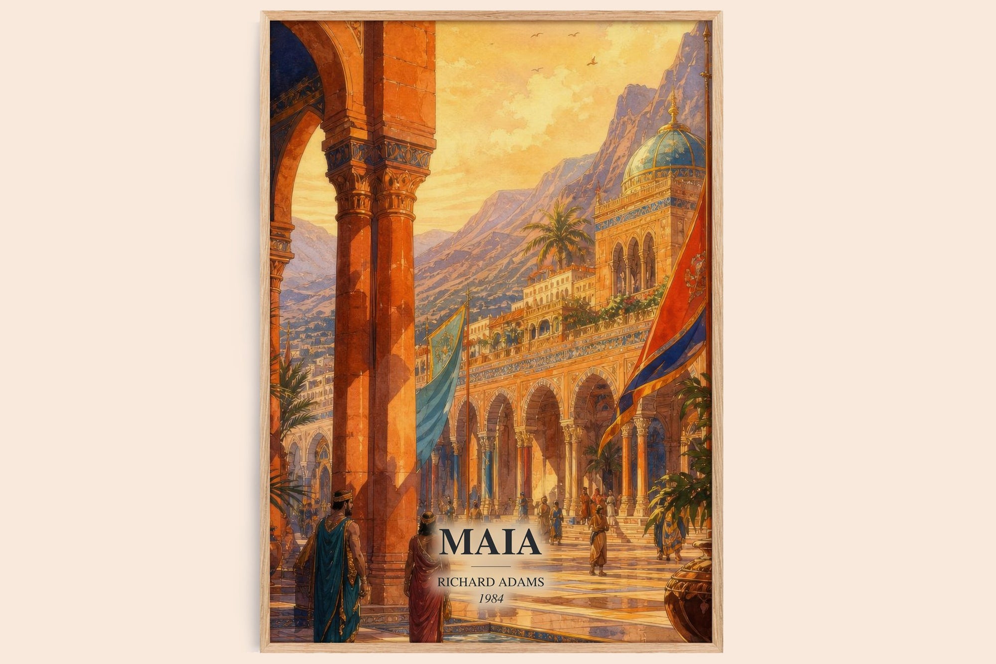 Maia watercolour book poster by Richard Adams – framed literary art print