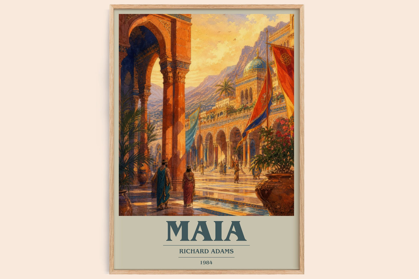 Maia book cover book poster by Richard Adams – framed literary art print