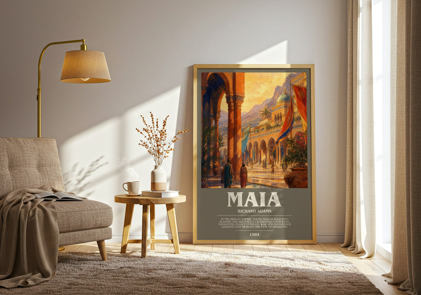 Maia bookish print on bookshelf – Richard Adams fan gift