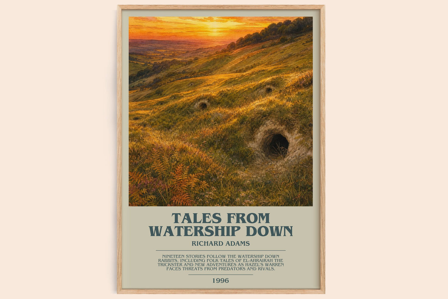 Tales From Watership Down bookish book poster by Richard Adams – framed literary art print