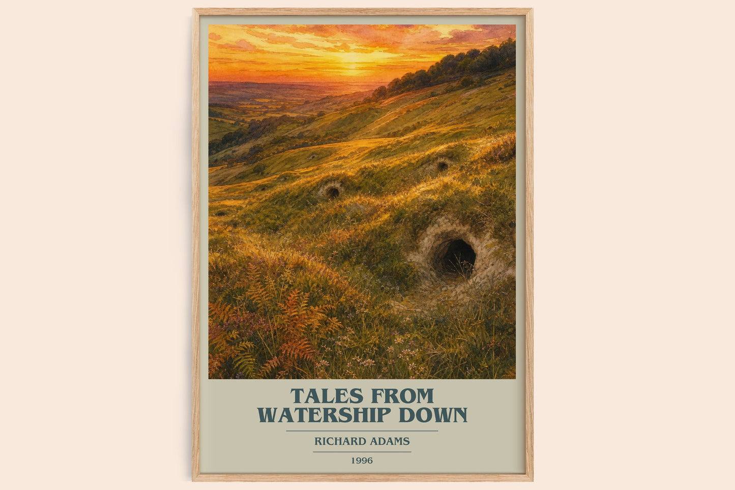 Tales From Watership Down book cover book poster by Richard Adams – framed literary art print