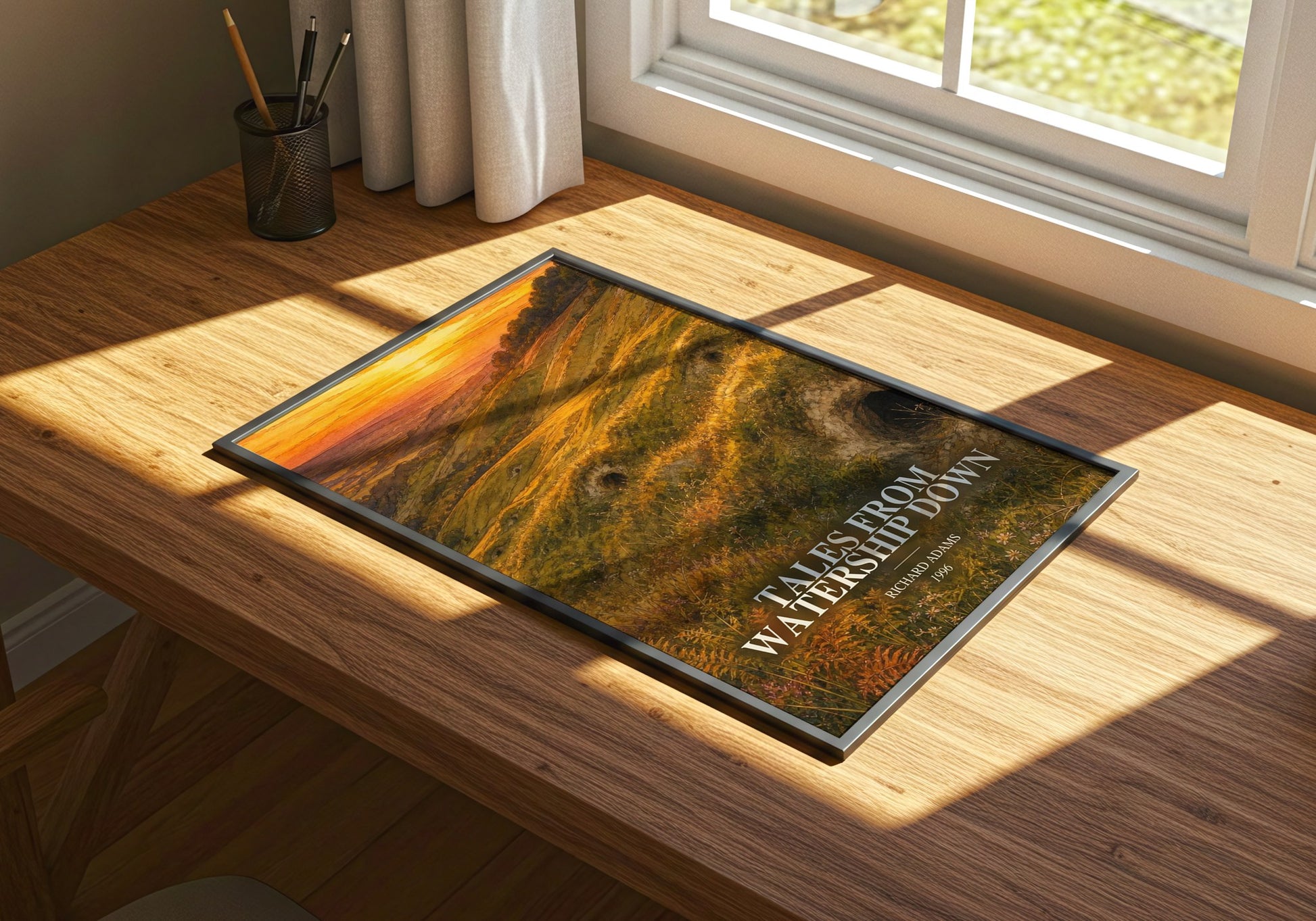 Tales From Watership Down watercolour book poster framed on wall – fantasy wall art