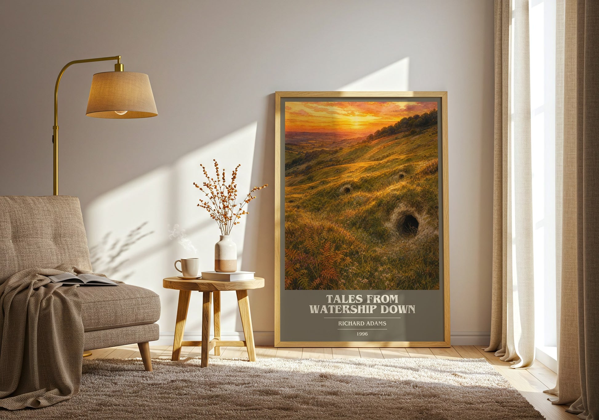 Tales From Watership Down book cover print on bookshelf – Richard Adams fan gift