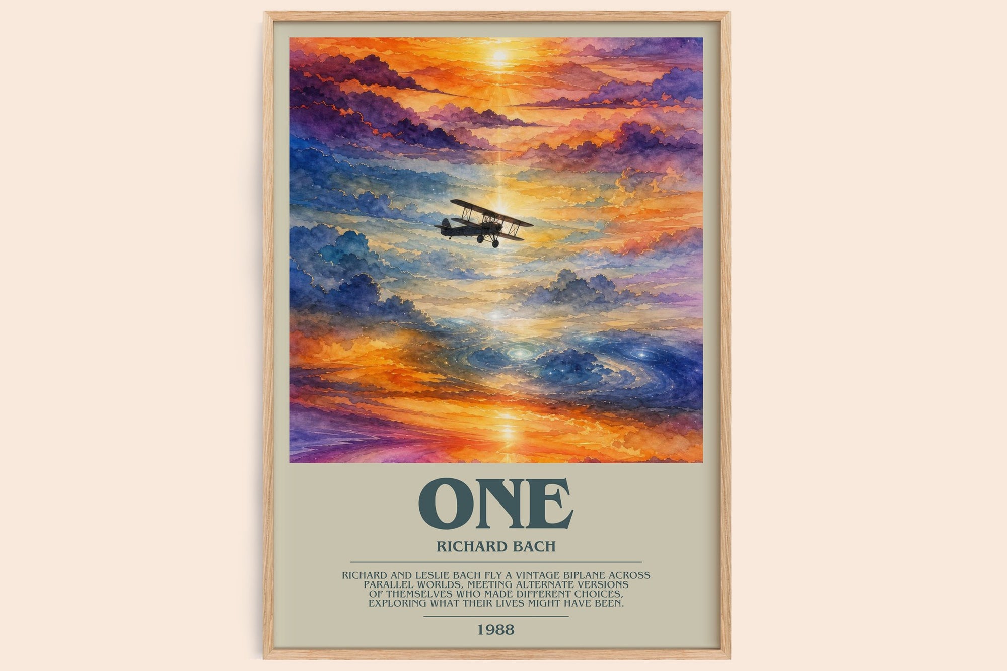 One bookish book poster by Richard Bach – framed literary art print