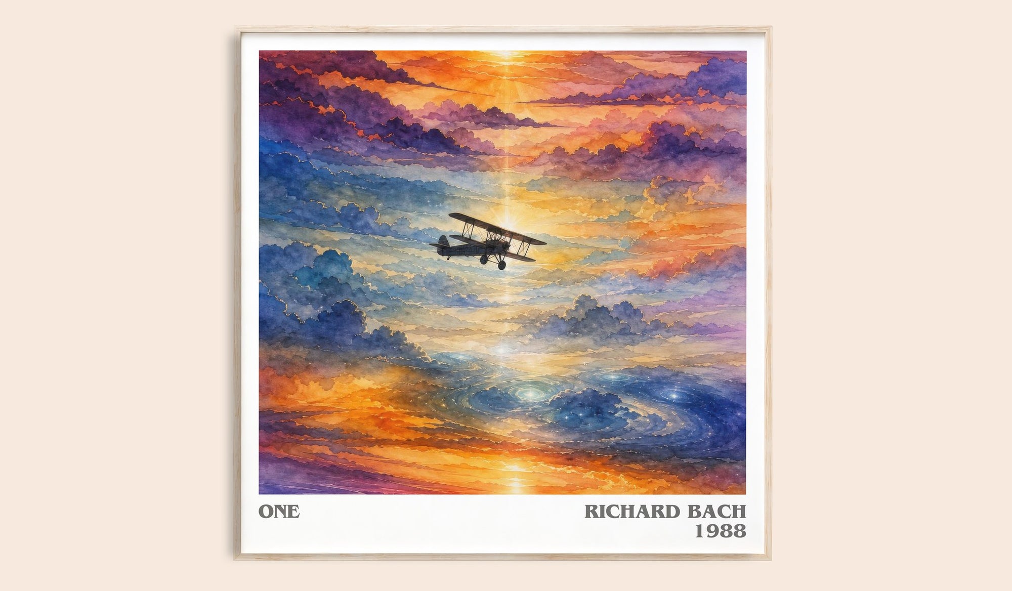 One literary book poster by Richard Bach – framed literary art print